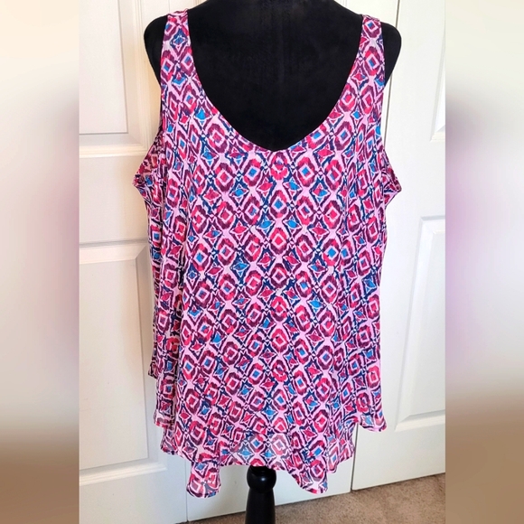 🔥2For$20 Women's LANE BRYANT Colorful Layered Tank Size 18 - Picture 1 of 11